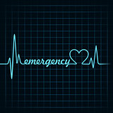 heartbeat make a emergency text and heart symbol