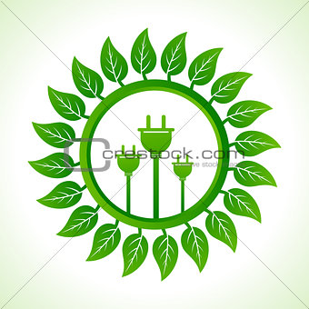Eco plug inside the leaf background