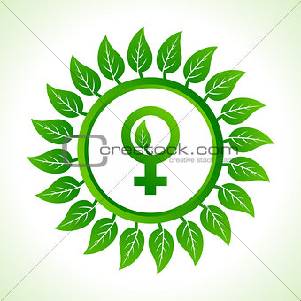 Male and Female symbol with leaf