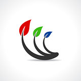 RGB leaf icon Design