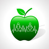 Heartbeat make family icon inside the apple