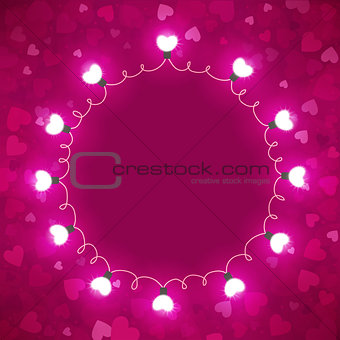 Bright background with hearts