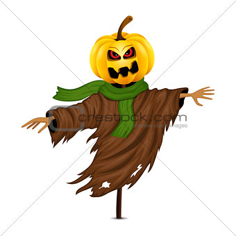 Scarecrow for Halloween isolated