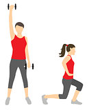Girl Dioing Exercise on White Background