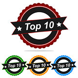 TOP 10 stamp sign text  logo.