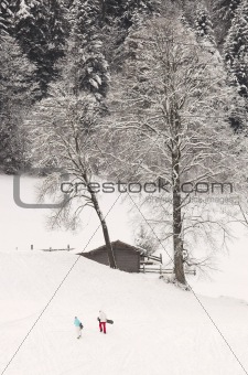 Skiing area in Soell (Austria)