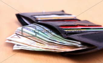 money in leather wallet 