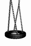 A swing with a tire seat