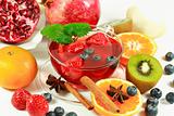 Fruit tea with fresh fruits