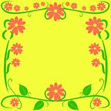 floral card with wavy lines; free space for Your text