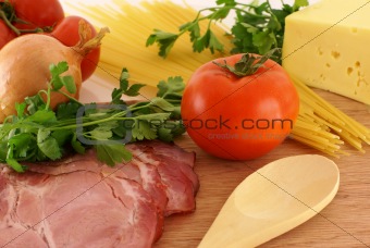 fresh ingredients for making pasta