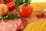 fresh raw ingredients for pasta