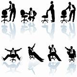 Businessman and Rolling Chair Silhouettes