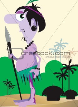 Tribal man with spear