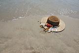 Straw hat on the beach