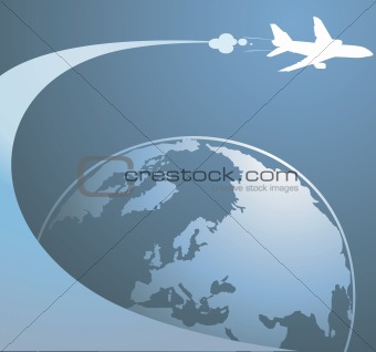 Earth and aeroplane