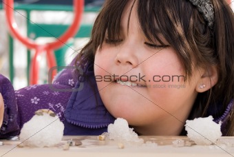 Girl Playing With Snow