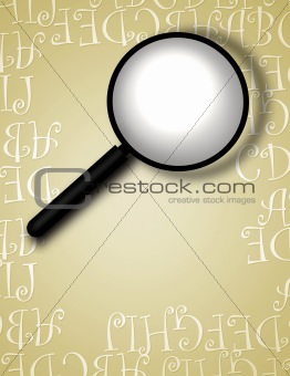 Decorative border with magnifying glass