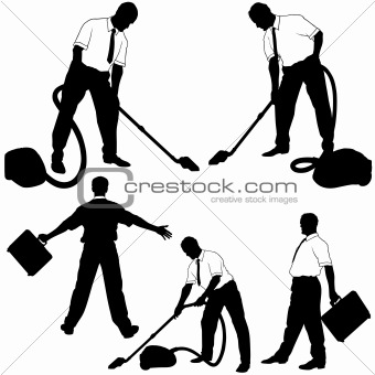 Business Cleaning Silhouettes