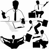 Businessman with briefcase Silhouettes