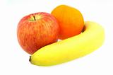 banana,apple and orange isolated
