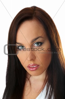 brunette head and shoulder portrait
