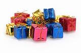 group of multicolored gifts