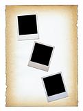 three blank photo frames