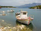 Anchored Greek fishing boat