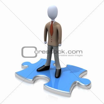 Person On Puzzle