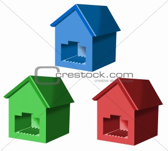 Network plug shaped as houses