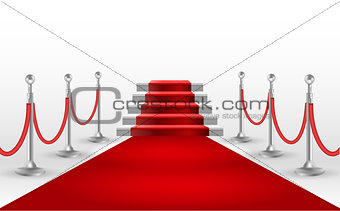 Red carpet with white stair. EPS10