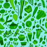 Green vegetables, detox. Seamless pattern design