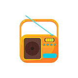 Small Yellow Radio With Antenna Simplified Icon