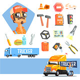 Long-Distance Truck Driver And Elements Related To This Job