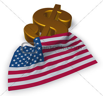 dollar symbol and usa flag - 3d illustration