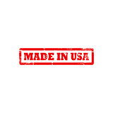 MADE IN USA stamp sign text red.