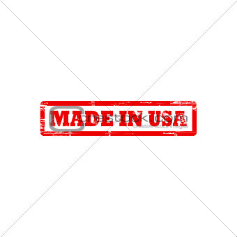 MADE IN USA stamp sign text red.