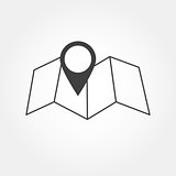 Map pointer icon vector isolated