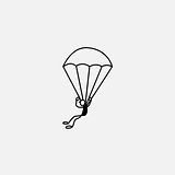 Stick figure parachutist