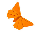 Orange  butterfly of origami.