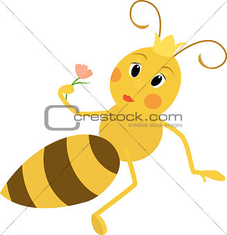 Illustration of a Cute Queen Bee
