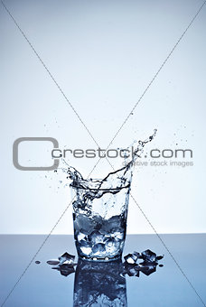 Transparent glass of vault and ice