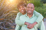 Attractive Happy African American Couple Portrait Outside