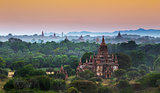 Bagan temple during golden hour 