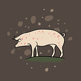 Farm animal pig hand drawn