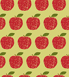 Seamless pattern fruit red apple