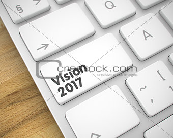 Vision 2017 - Text on White Keyboard Key. 3D.