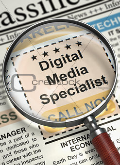 We are Hiring Digital Media Specialist. 3D.