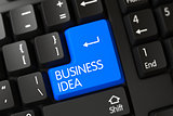 Business Idea CloseUp of Blue Keyboard Key. 3D.